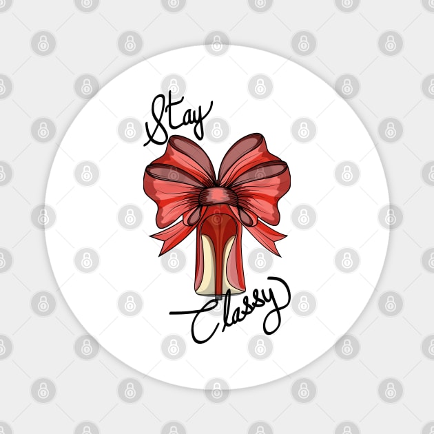 Stay Classy - Red Shoe Magnet by Designoholic